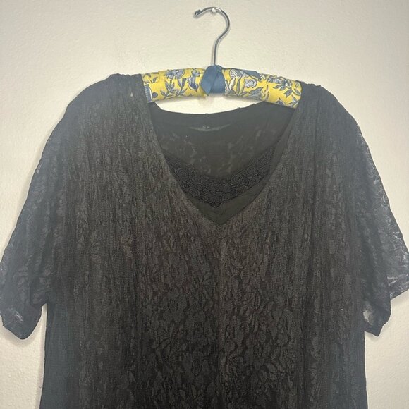 Herstyle unique Black Boho whimsigoth gothcore gothic lace layered dress size 1X - Picture 4 of 10